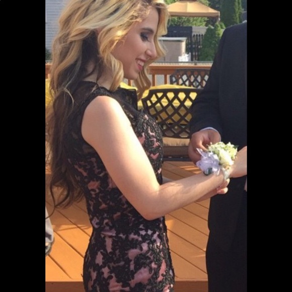 Custom handmade lace dusty rose prom gown/dress - Picture 5 of 8